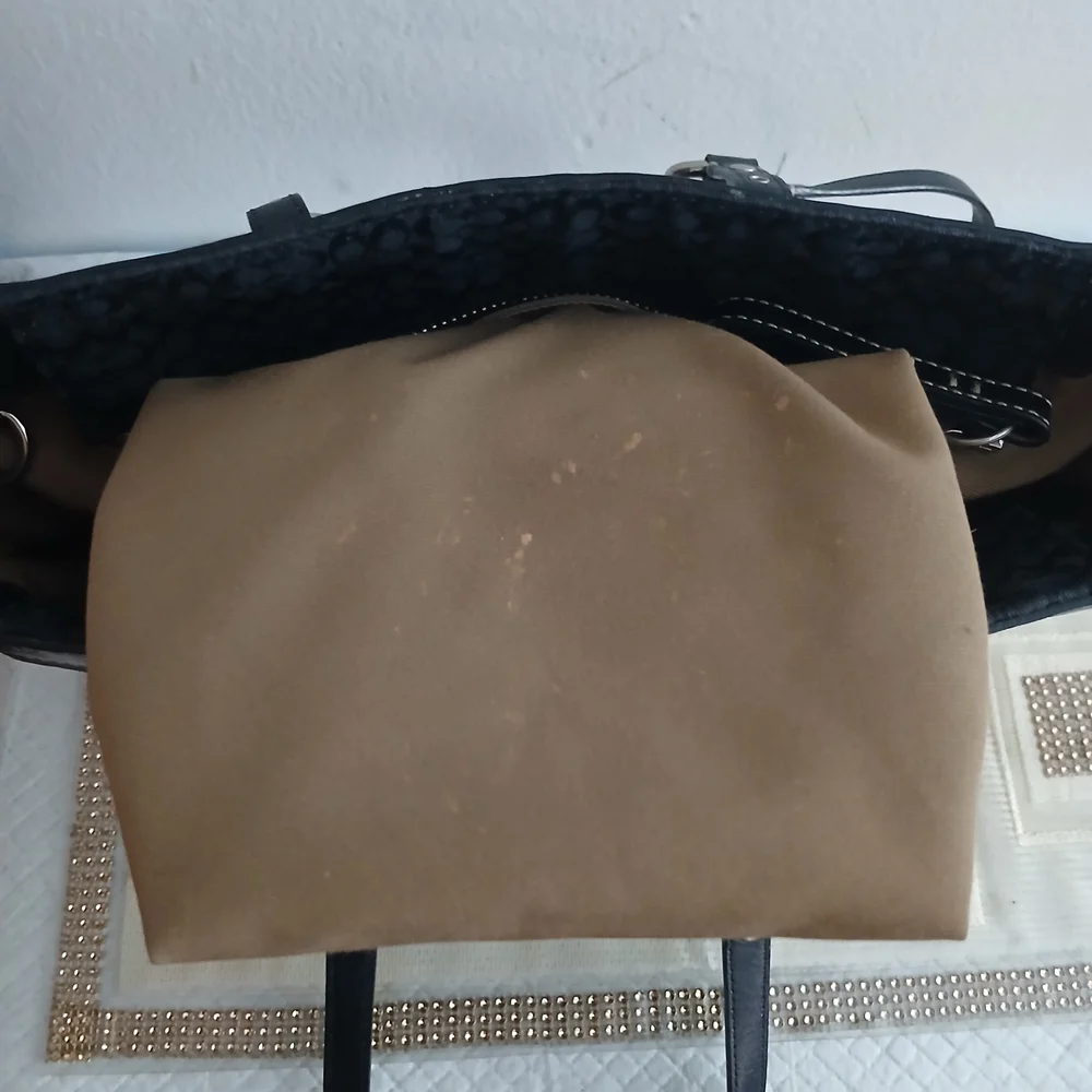 Vintage Coach Signature Gallery Jacquard Black Tote Purse Carryall - Picture 12 of 12